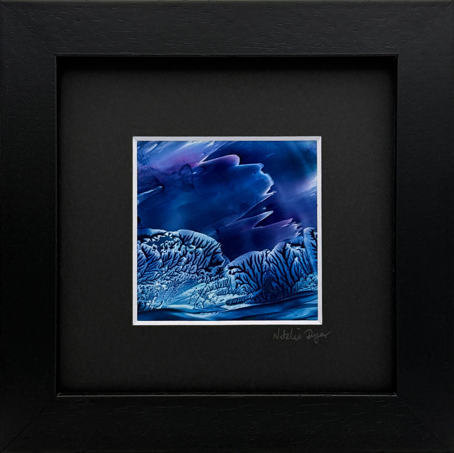 “The Veil Between Worlds IV” - Framed Original Miniature Encaustic Wax Dreamscape Painting
