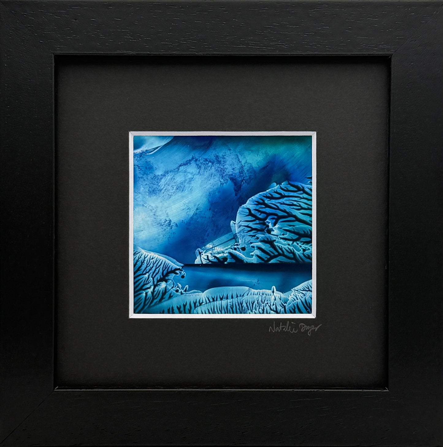 “The Veil Between Worlds III” - Framed Original Miniature Encaustic Wax Dreamscape Painting
