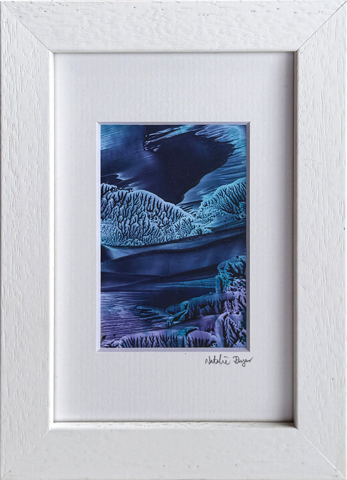 “The Veil Between Worlds II” - Framed Original Miniature Encaustic Wax Dreamscape Painting