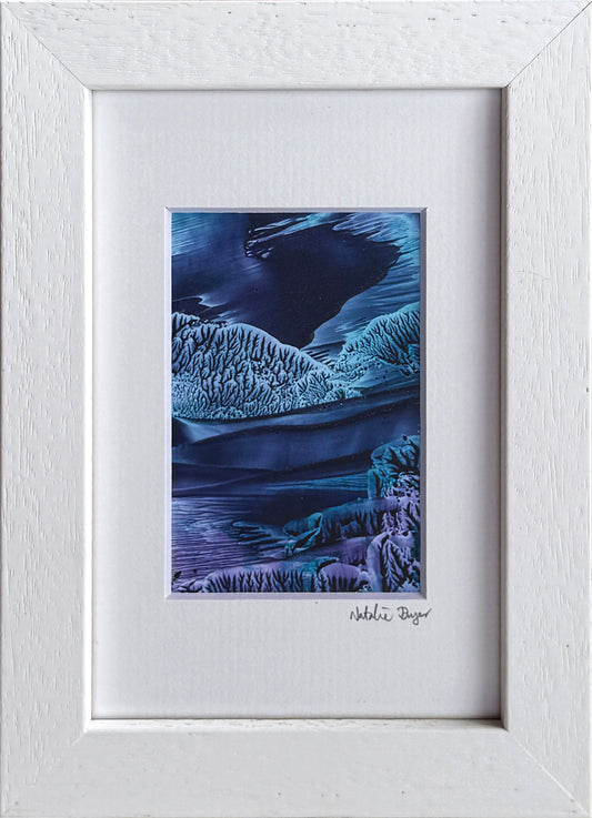 “The Veil Between Worlds II” - Framed Original Miniature Encaustic Wax Dreamscape Painting