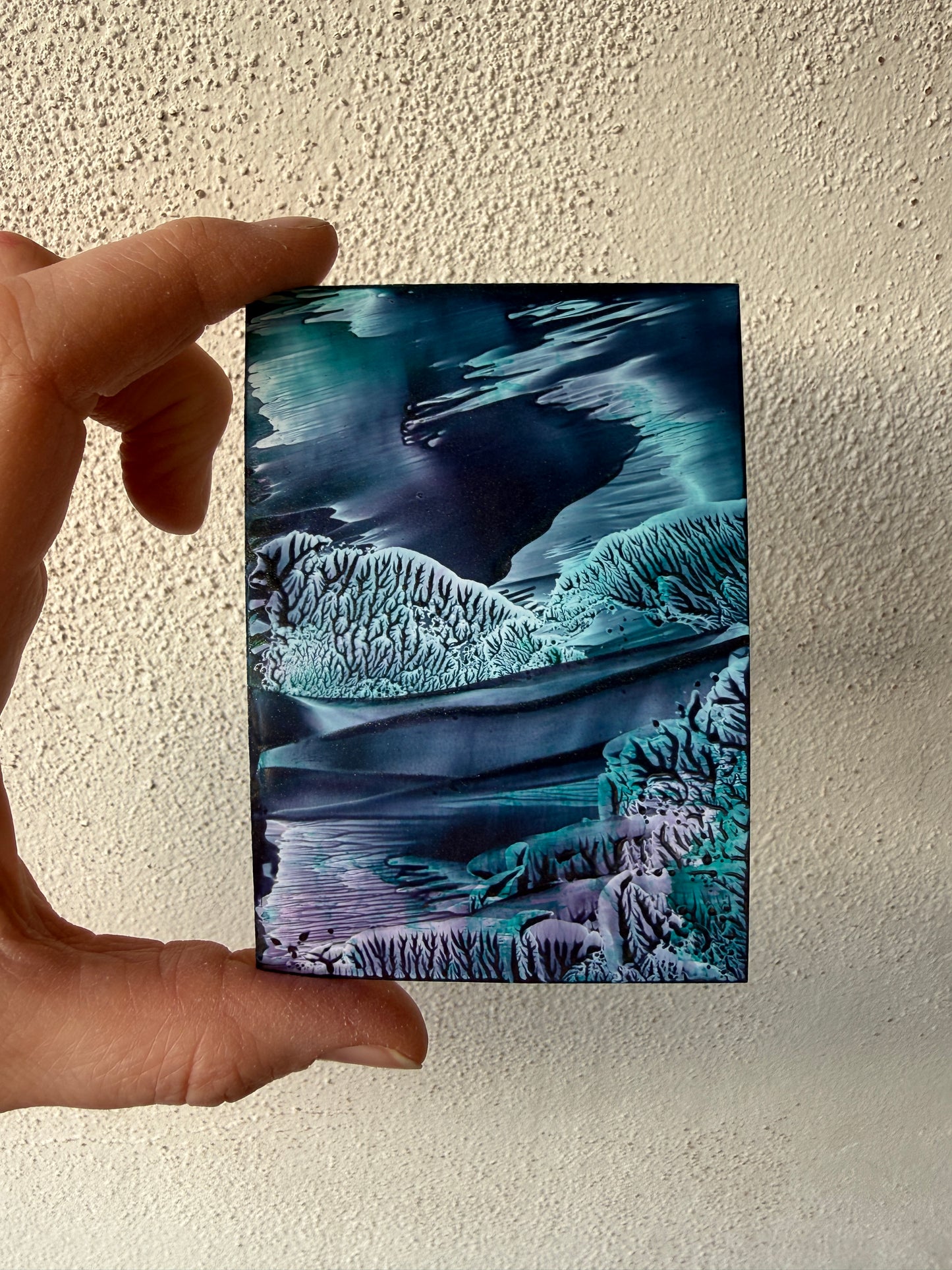“The Veil Between Worlds II” - Framed Original Miniature Encaustic Wax Dreamscape Painting