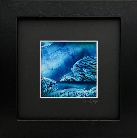 “The Veil Between Worlds III” - Framed Original Miniature Encaustic Wax Dreamscape Painting